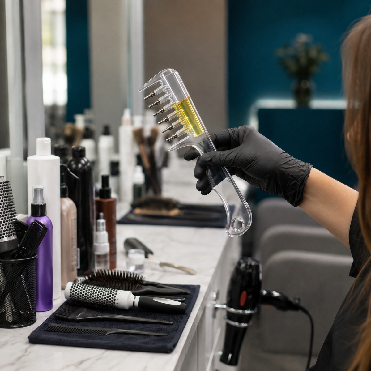 Crystal Liquid-Dispensing Comb