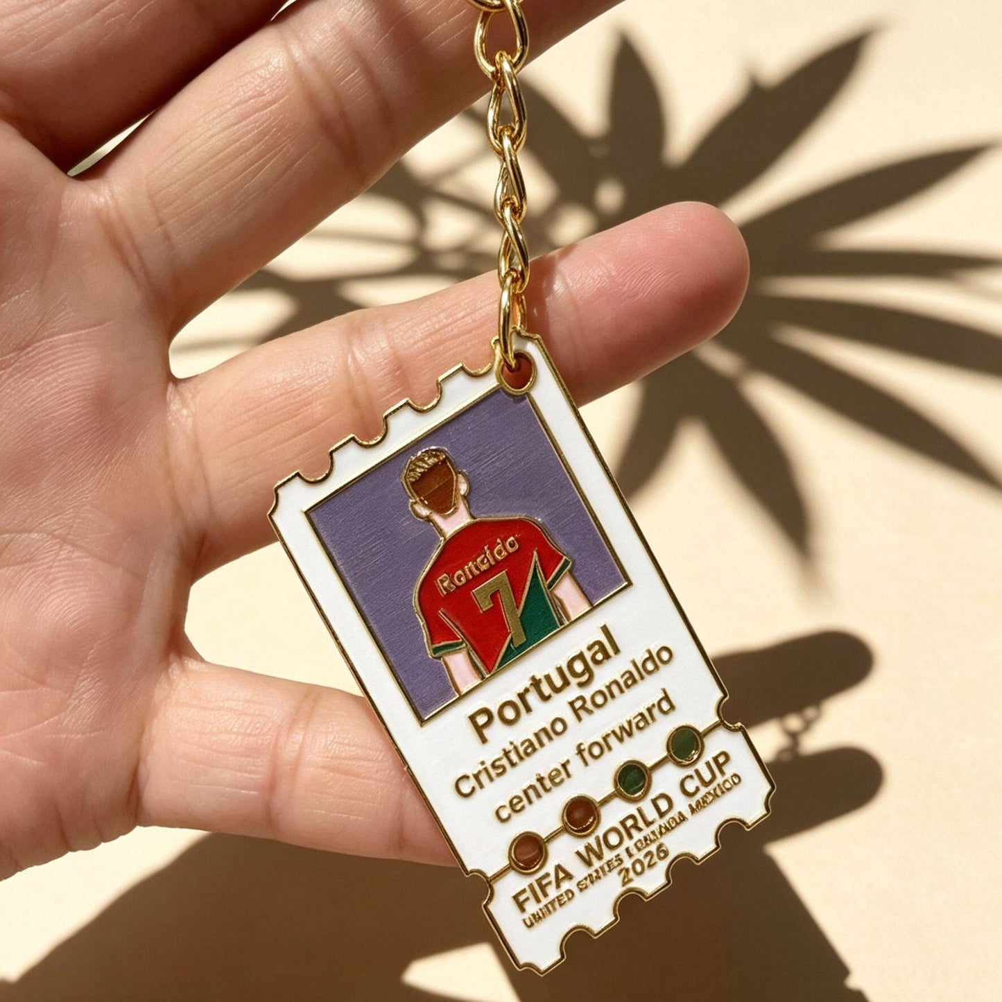 Metal Football Star Stamp Keychain