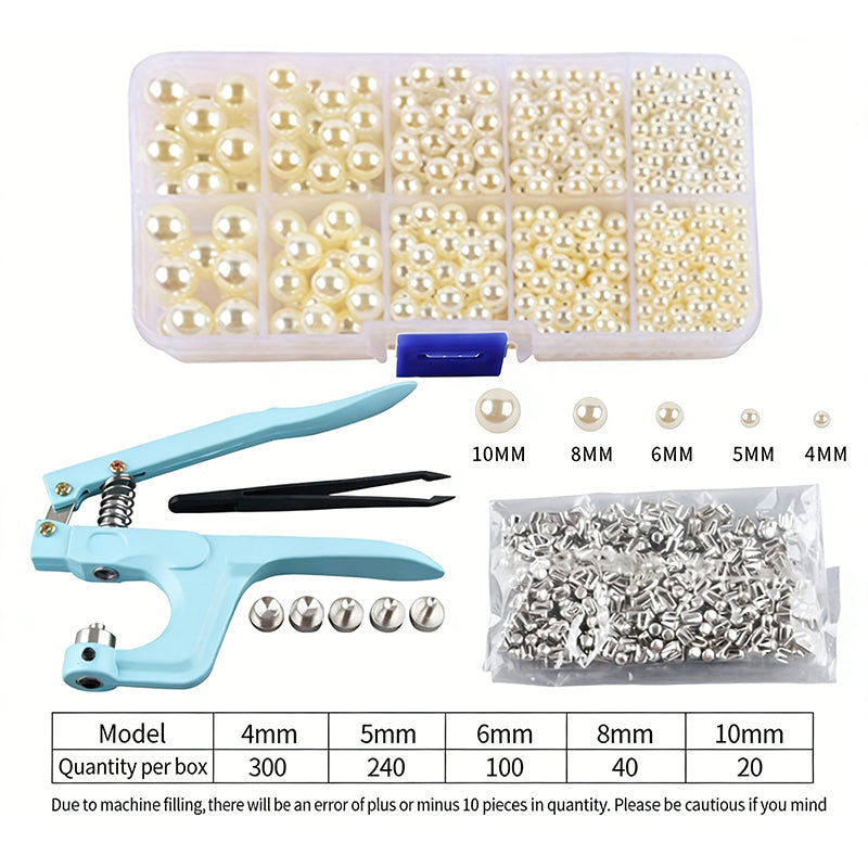 Beading Hand Press Pliers – Compatible with Multiple Pearl Sizes