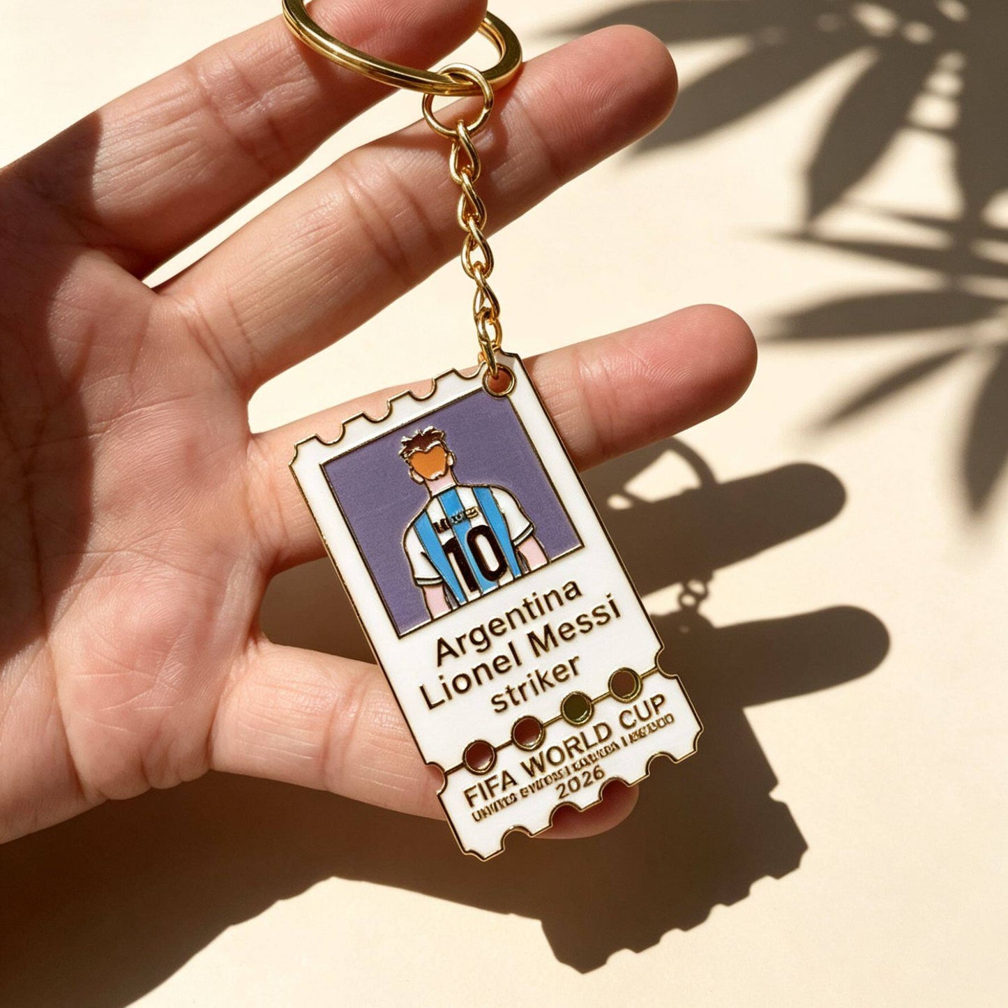 Metal Football Star Stamp Keychain