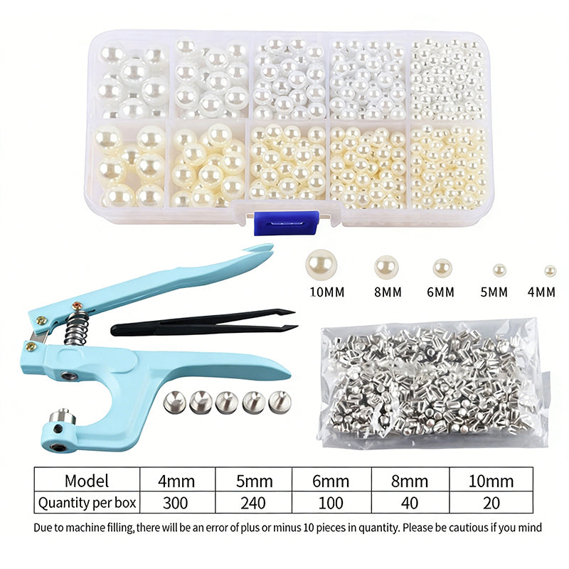 Beading Hand Press Pliers – Compatible with Multiple Pearl Sizes