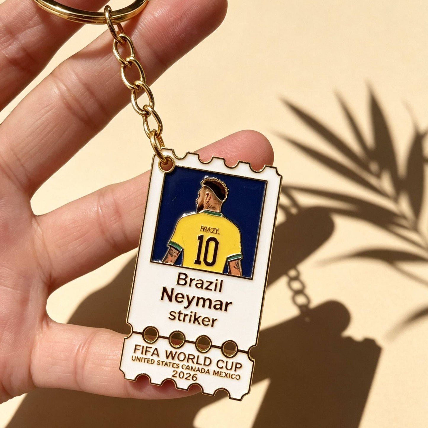 Metal Football Star Stamp Keychain