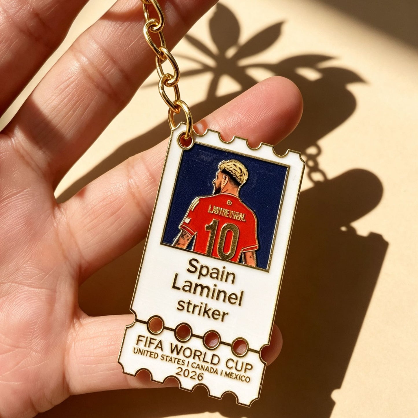 Metal Football Star Stamp Keychain