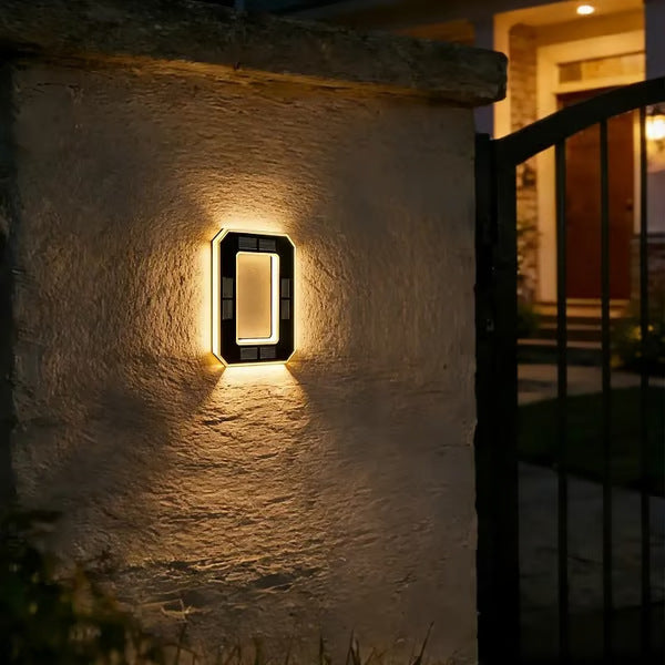 Solar Powered LED House Number Sign with Automatic Lighting