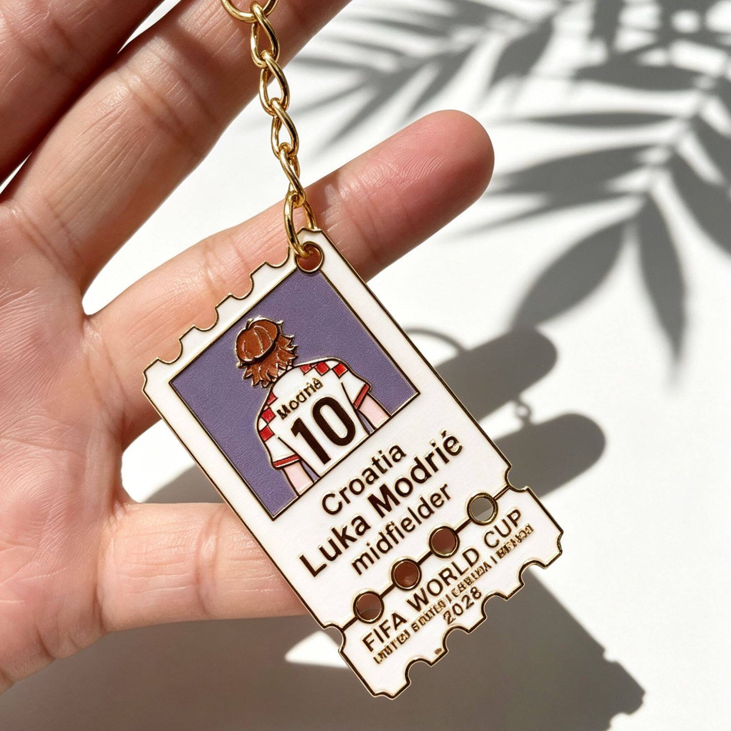 Metal Football Star Stamp Keychain