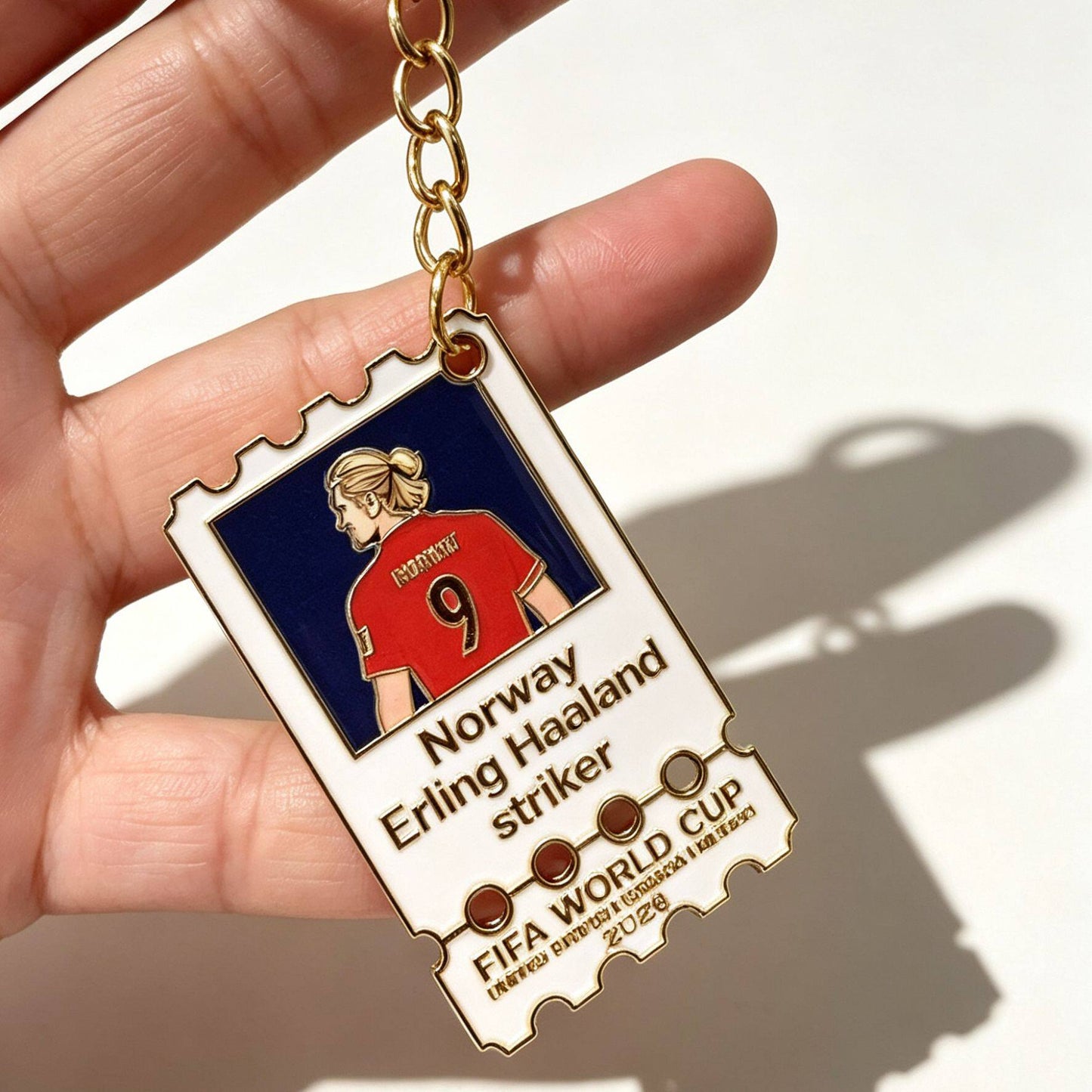 Metal Football Star Stamp Keychain