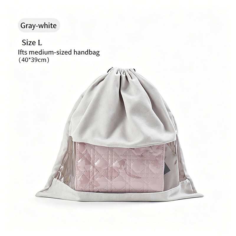 Velvet Dust Bag with Clear Window for Handbags