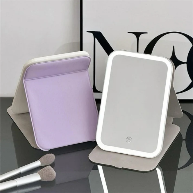 Portable Makeup Mirror – Foldable with LED Light