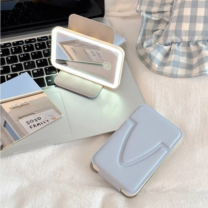 Portable Makeup Mirror – Foldable with LED Light