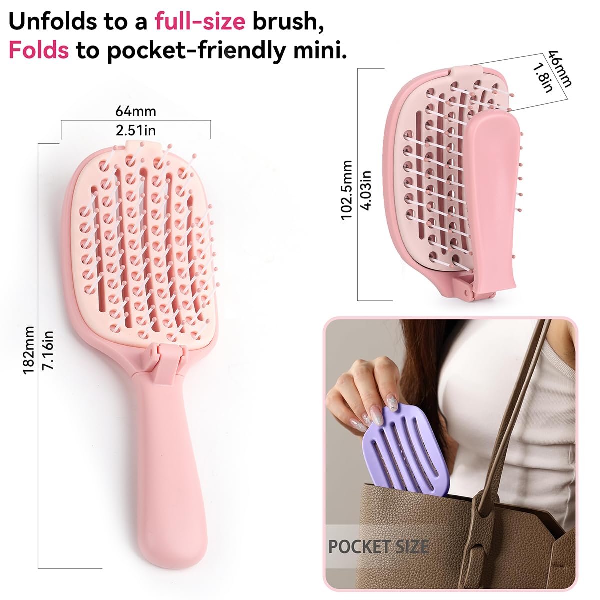 The Smart Foldable Self-Cleaning Hair Brush