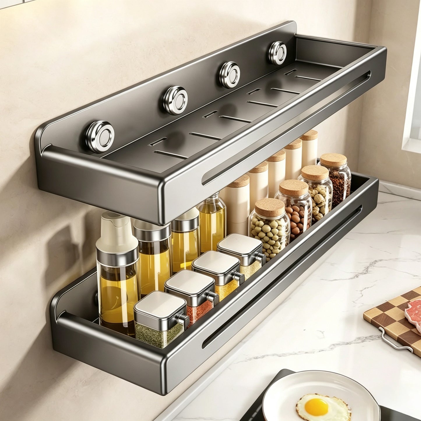 Invisible Wall Mounted Kitchen Rack