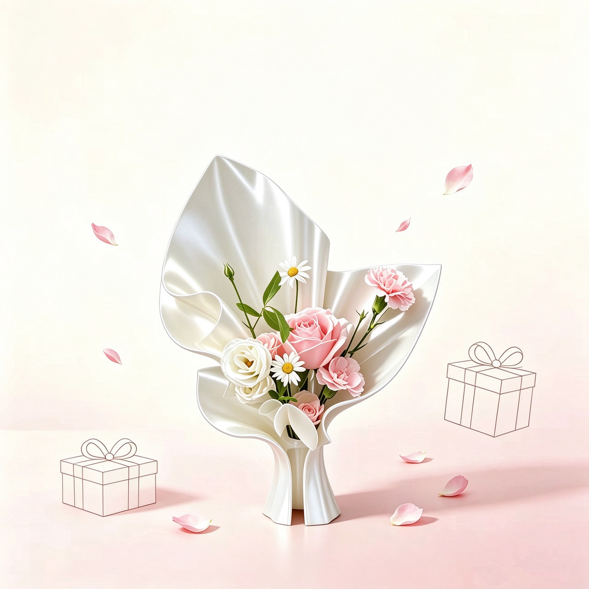 Modern Silk Glass Vase