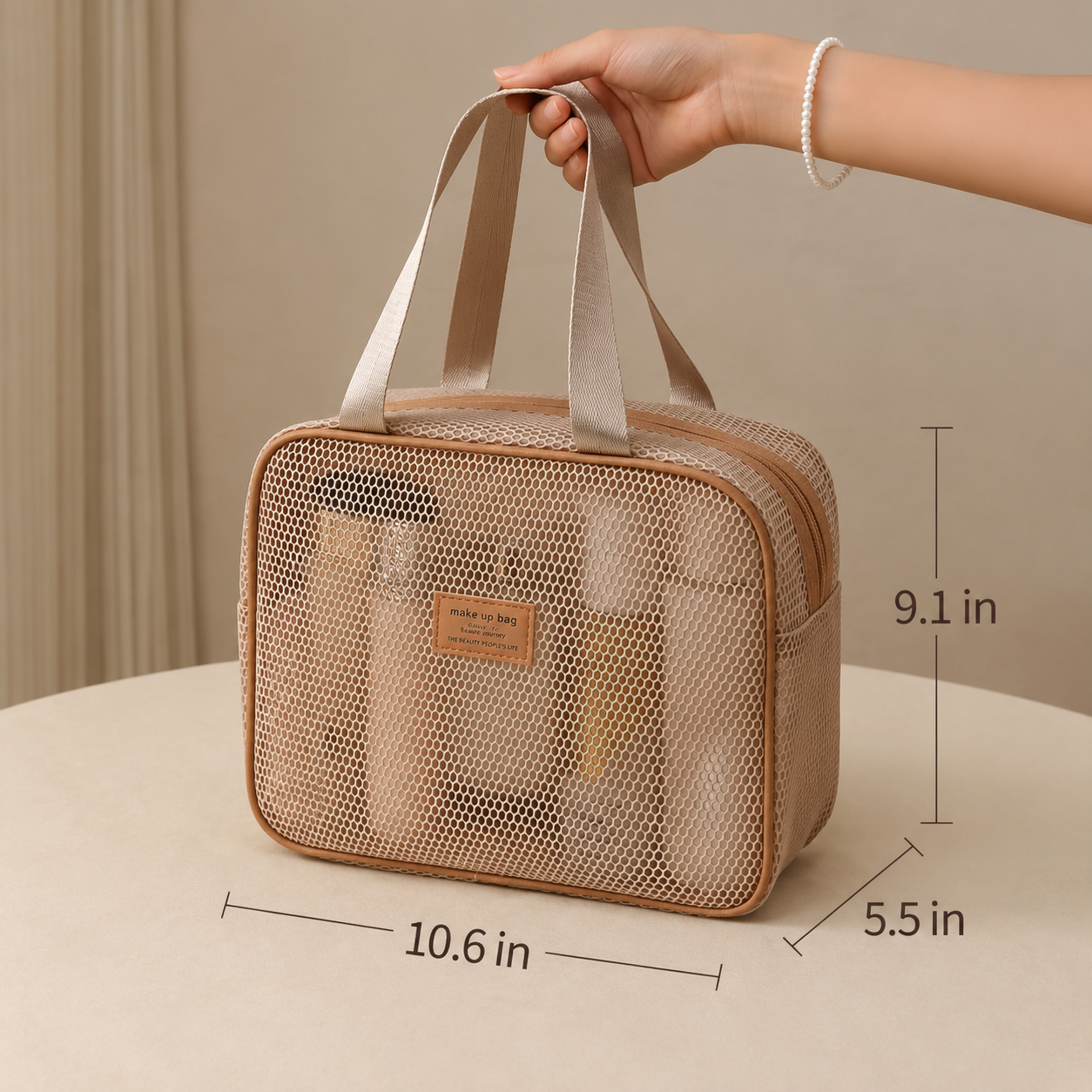 Waterproof Multi-Compartment Cosmetic Travel Bag