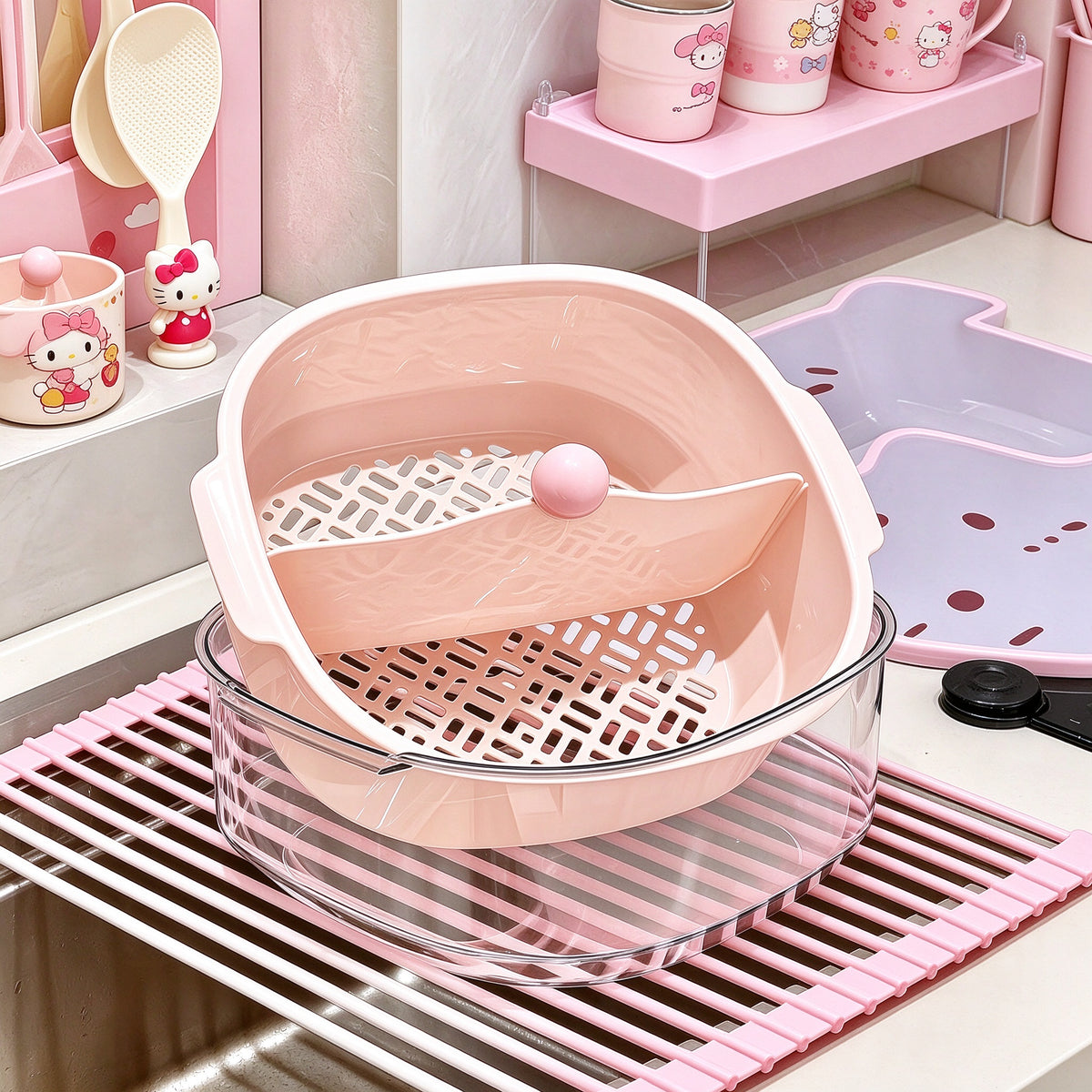 Double-Layer Divided Draining Basket