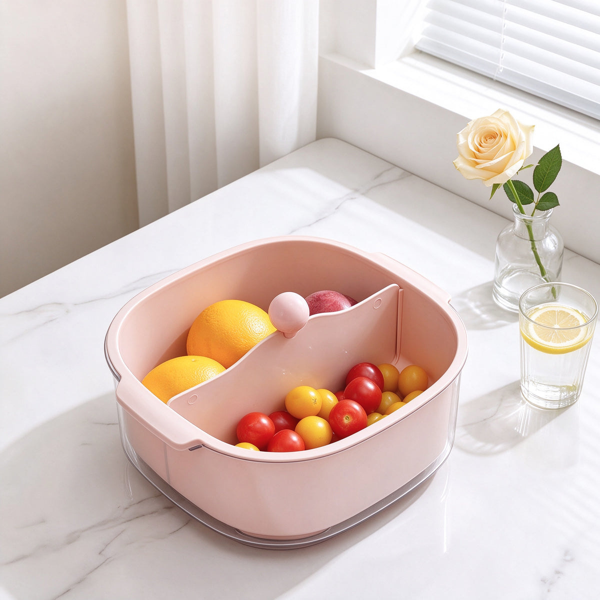 Double-Layer Divided Draining Basket