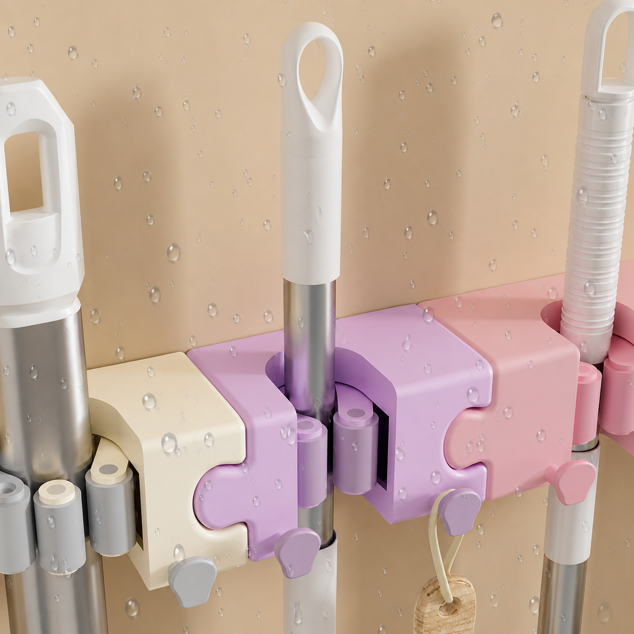 Macaron Wall-Mounted Mop Holder