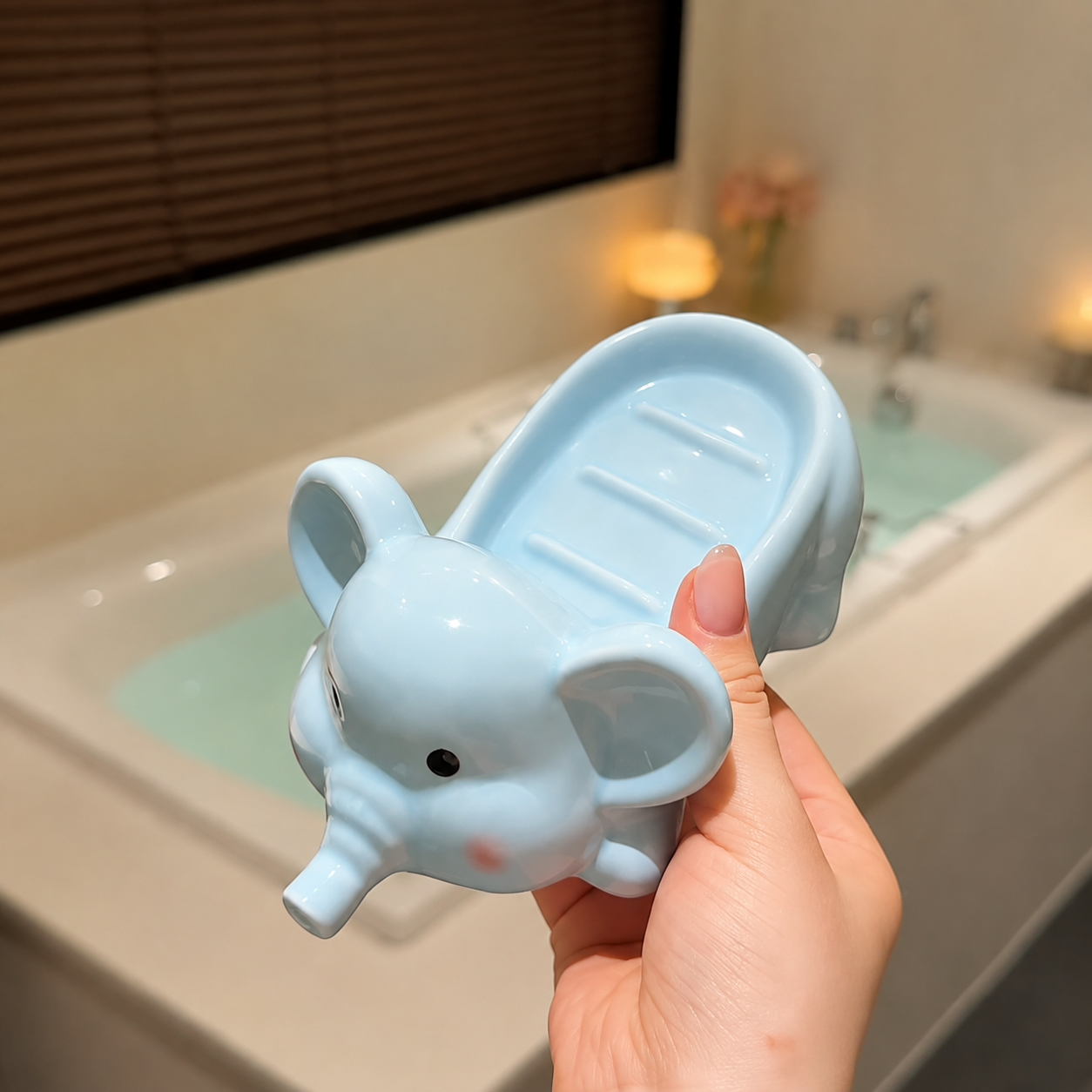 Cute Elephant Ceramic Soap Dish