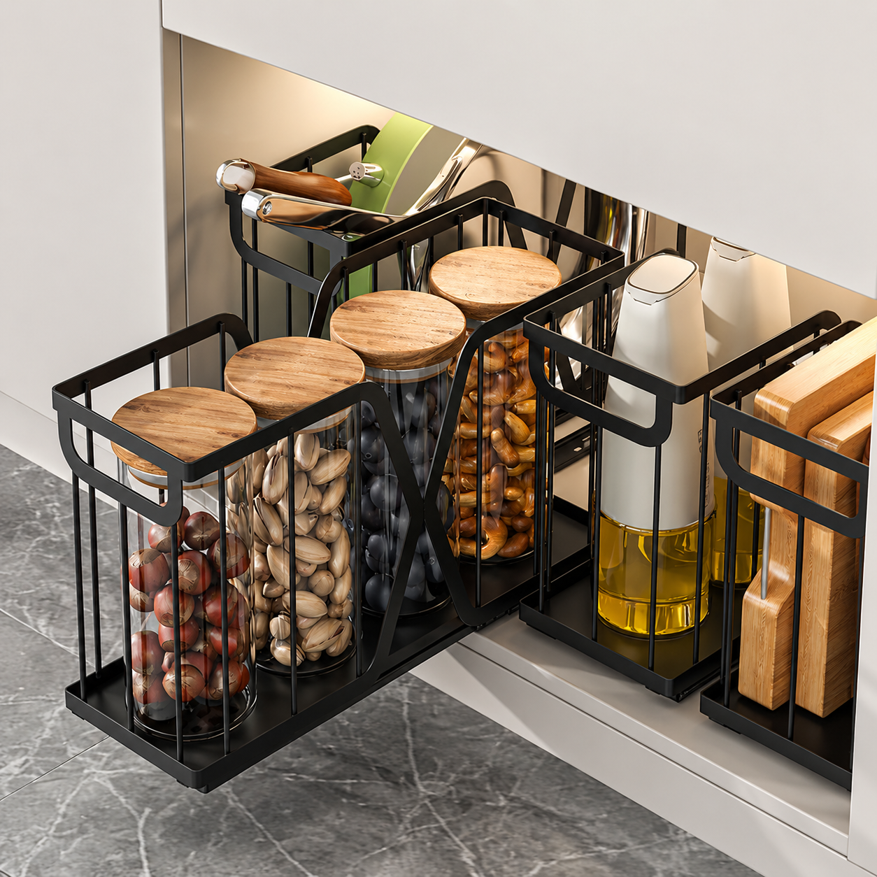 Pull-Out Kitchen Cabinet Organizer