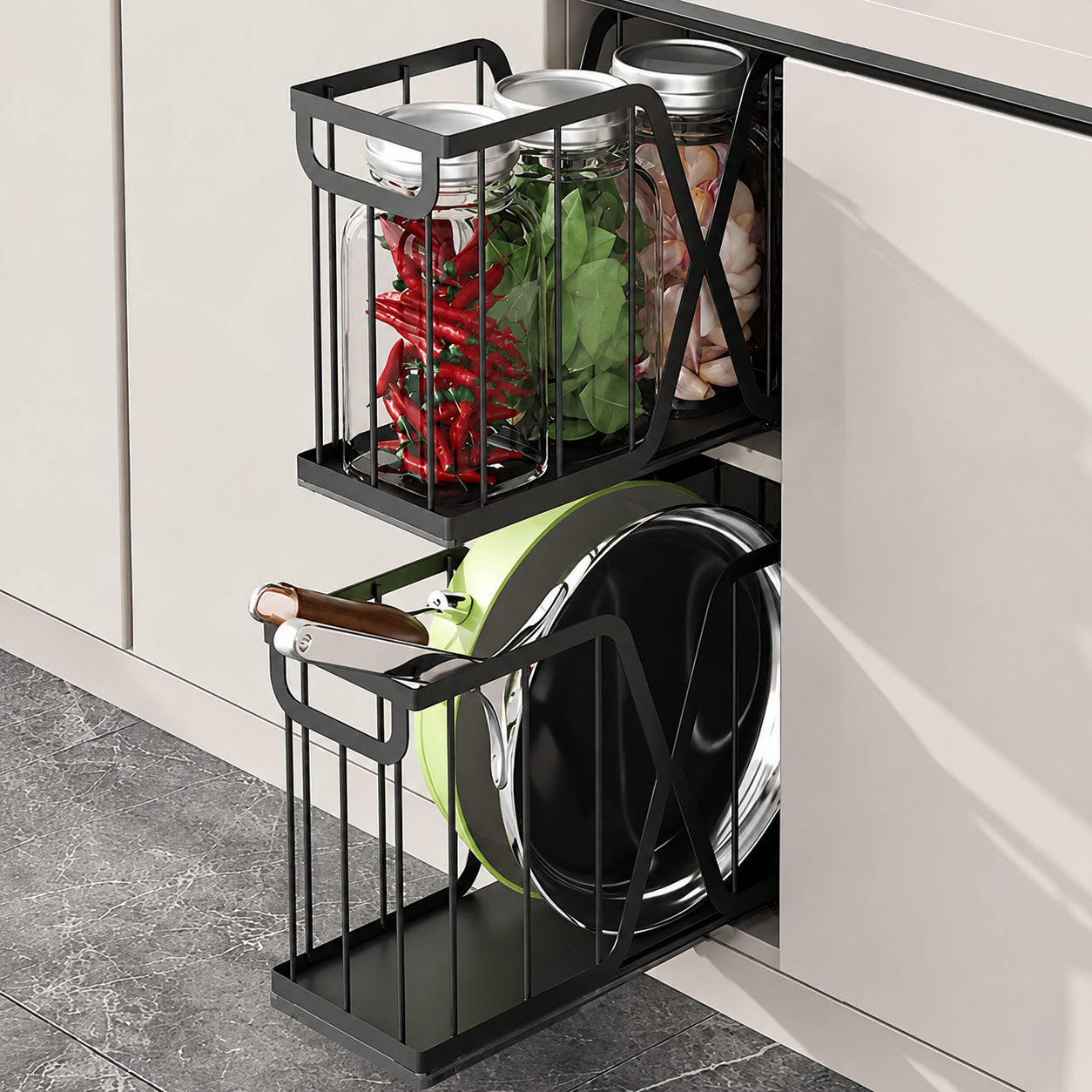 Pull-Out Kitchen Cabinet Organizer