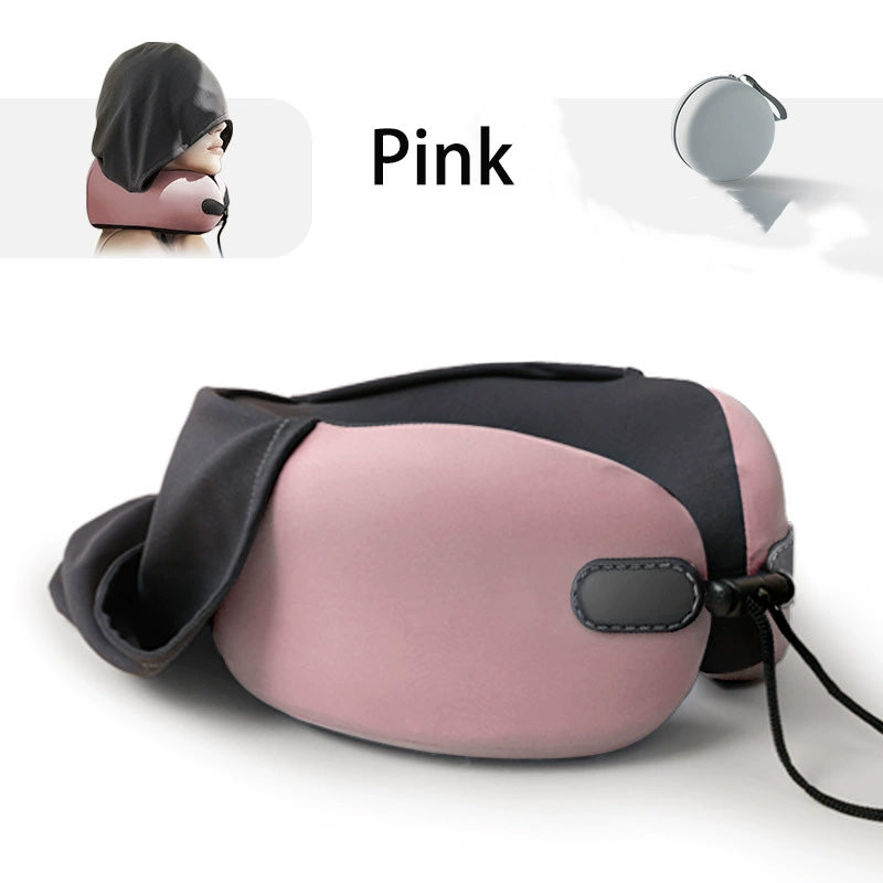 Hooded U-Shaped Travel Neck Pillow