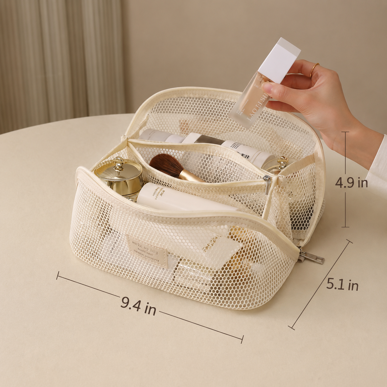 Waterproof Multi-Compartment Cosmetic Travel Bag
