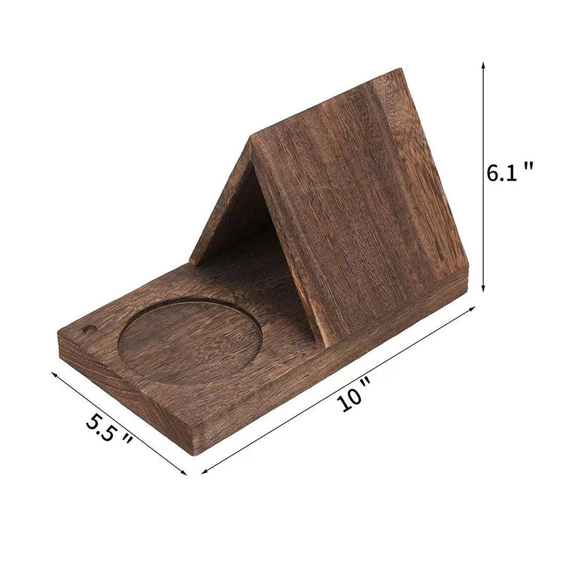 Triangle Wooden Book Stand with Cup & Pen Slots