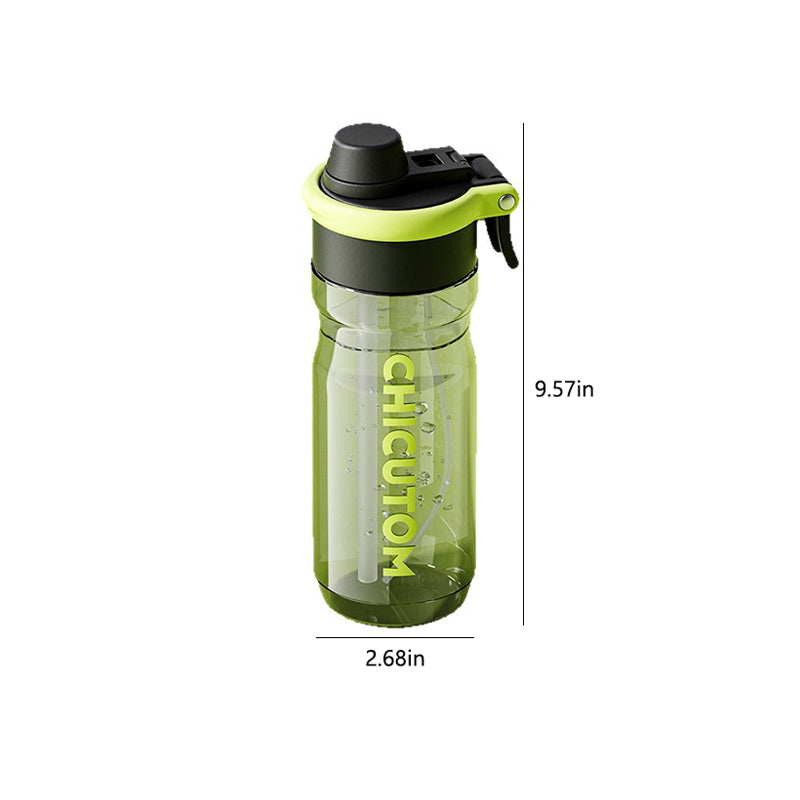 750ml Portable Mist Water Bottle with Dual Drinking Spouts