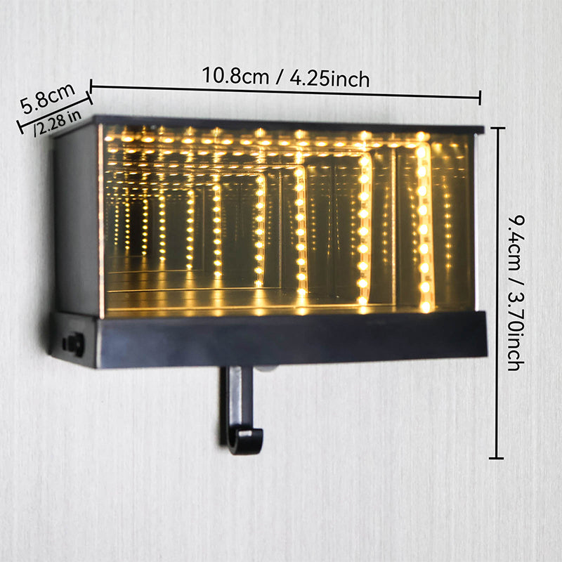 Wall-Mounted Mirror Key Hook – LED Infinity Light for Car Lovers