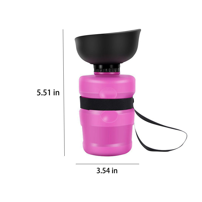 Portable Leakproof Squeeze Pet Water Bottle with Foldable Bowl
