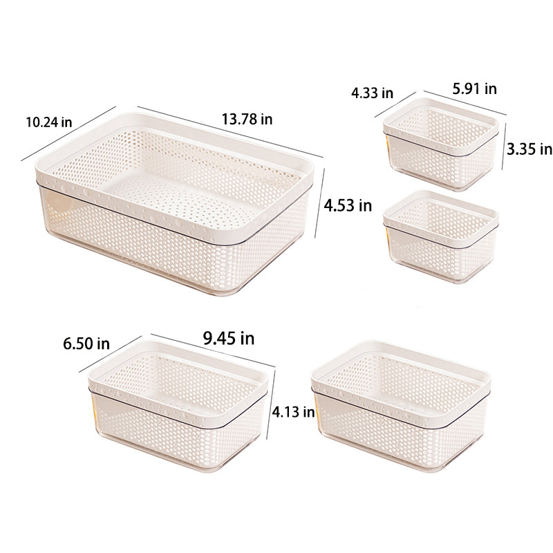 Large Capacity 2-Tier Stackable Square Drain Basket Set