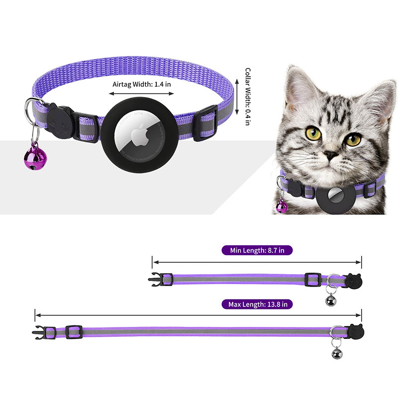 Reflective Waterproof Pet Tracking Collar for AirTag