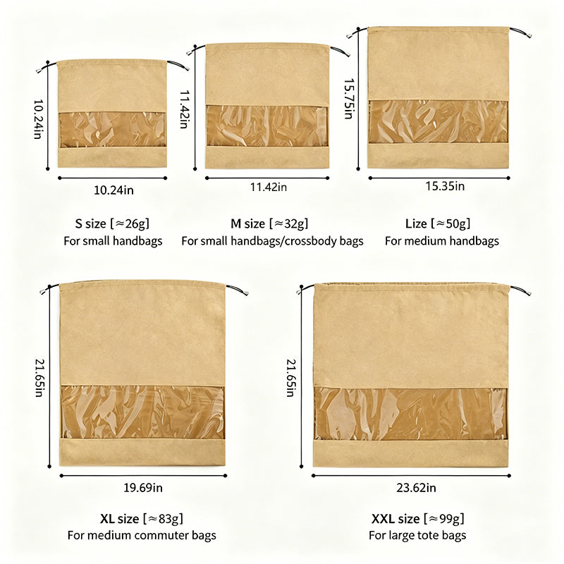 Velvet Dust Bag with Clear Window for Handbags