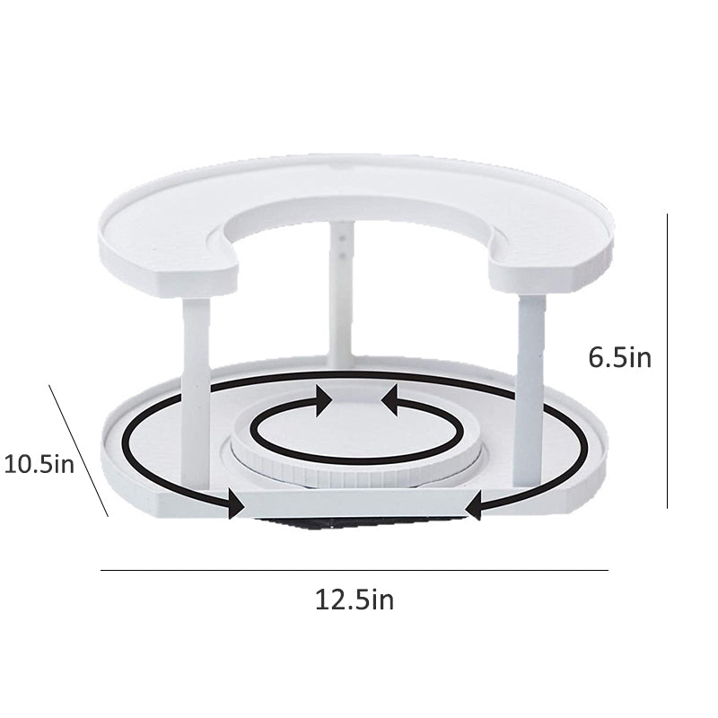 Rotatable Spice Organizer – Inner Ring & Full Rotation with Adjustable Top Shelf