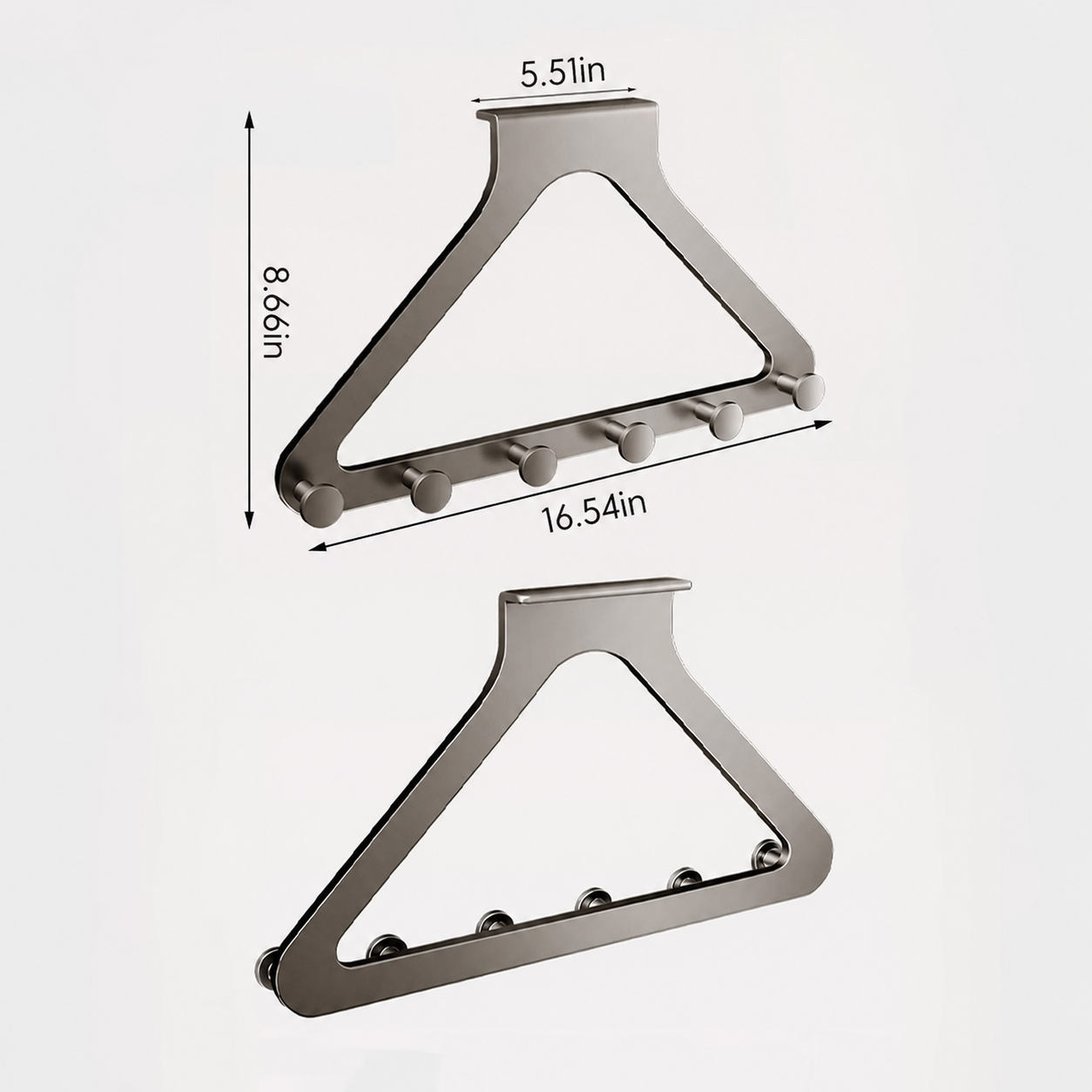 No-Drill Carbon Steel Over-the-Door Hook Rack