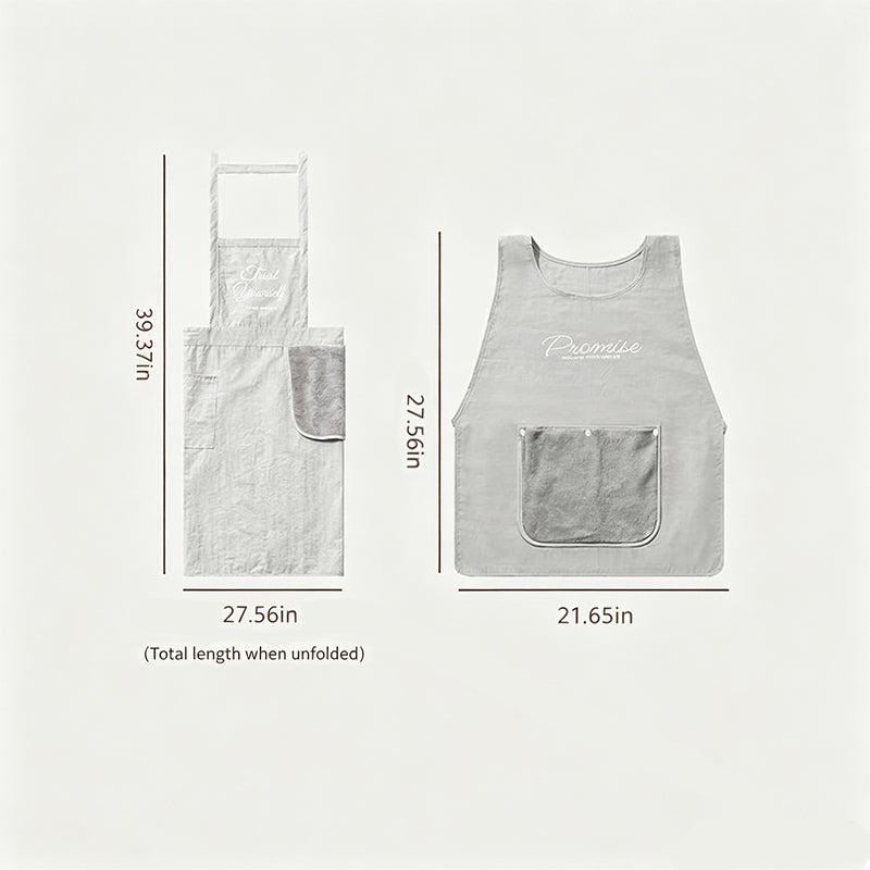 Oil-Resistant Breathable Apron Vest with Pocket & Hand Towel