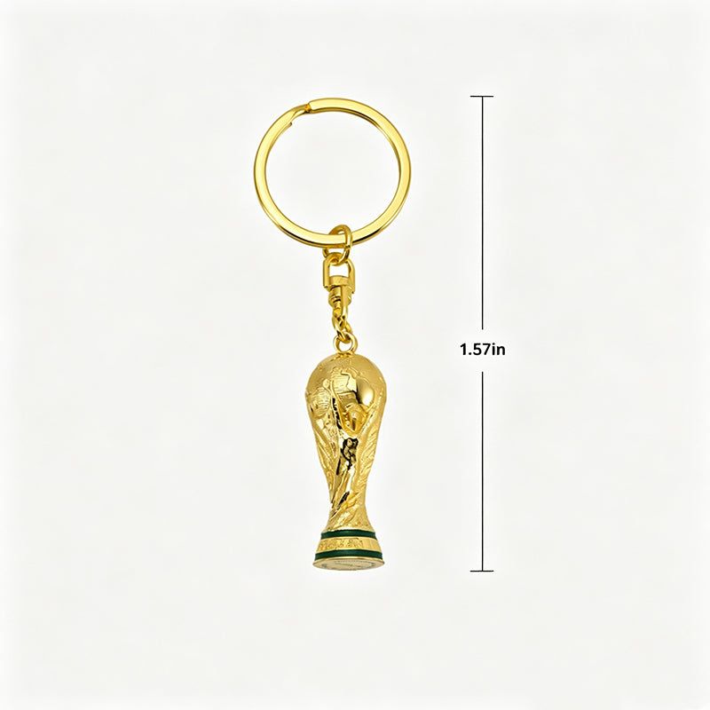 Mini Gold Trophy Keychain for Soccer Fans