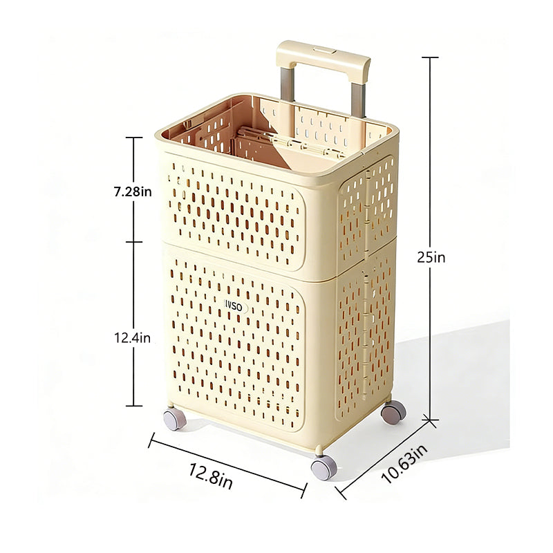 Expandable & Foldable Dual-Layer Laundry Hamper with Swivel Wheels