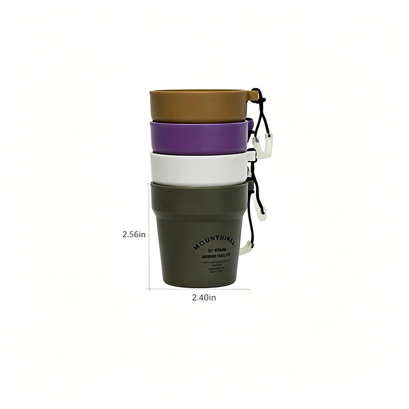Stackable Camping Cup Set with Glow-in-the-Dark Handles