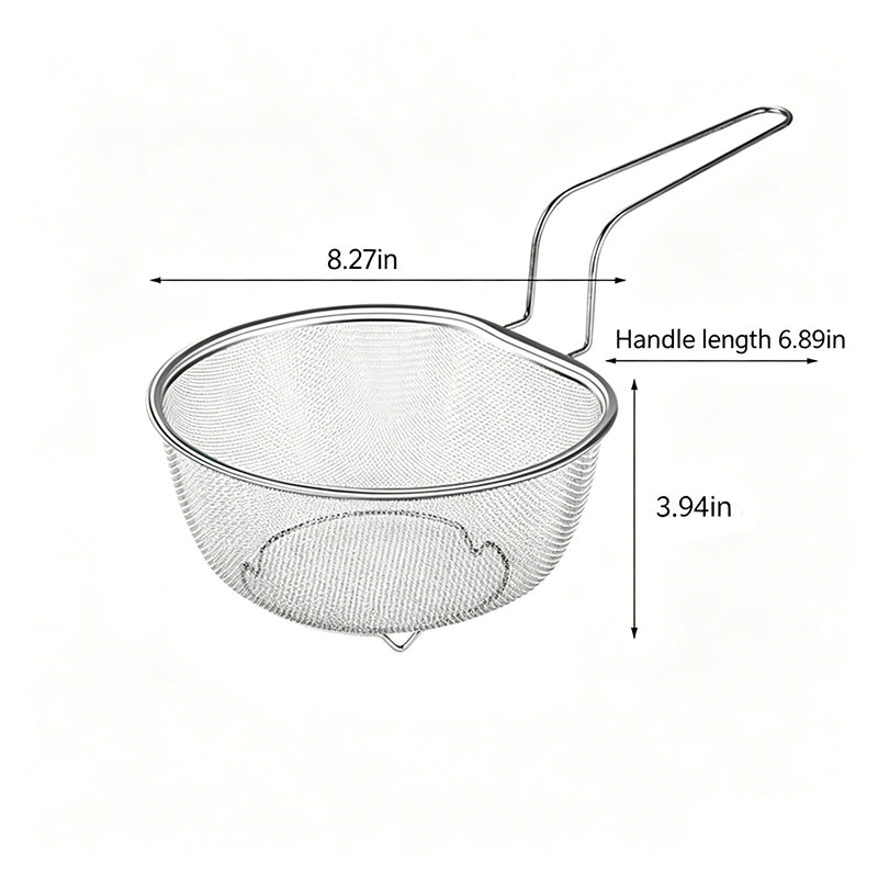 Stainless Steel Large Capacity Deep Mesh Strainer Ladle