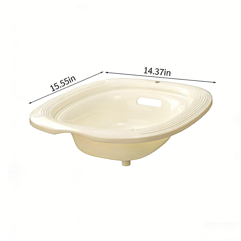 Anti-Overflow Sitz Bath with Built-in Pop-Up Drain Plug