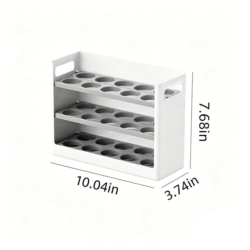 Multi-Layer Foldable Refrigerator Door Egg Organizer