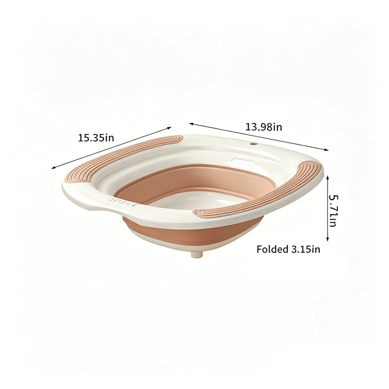 Foldable Anti-Overflow Sitz Bath with Built-in Pop-Up Drain Plug