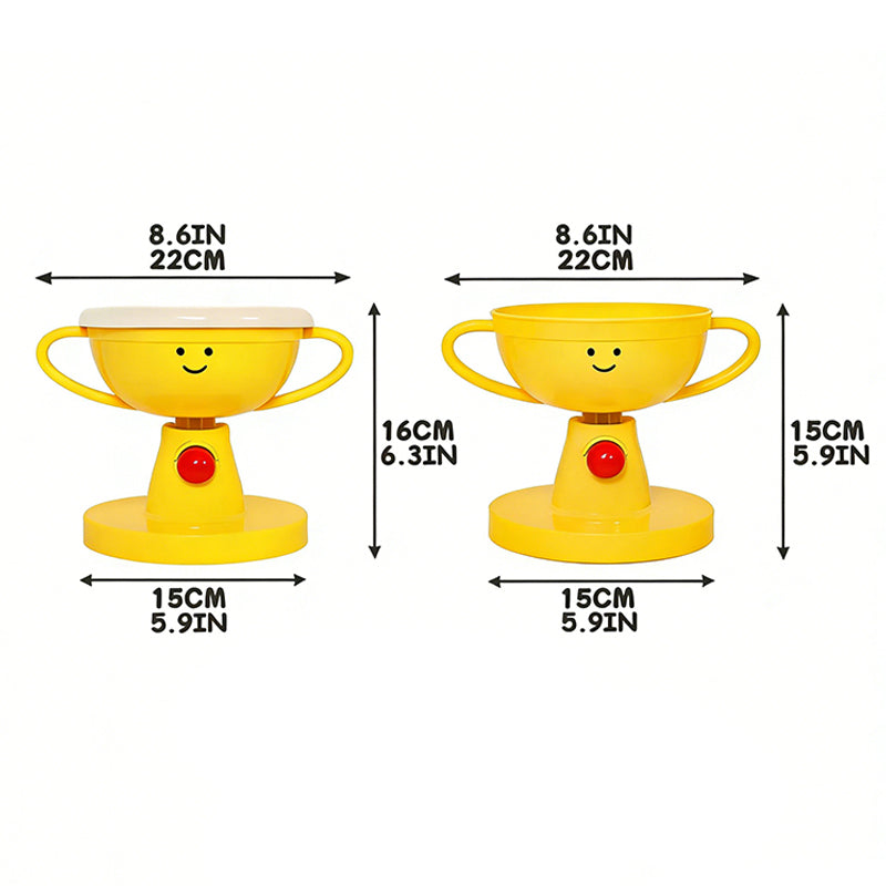 Trophy-Shaped Adjustable Pet Bowl with Neck Support