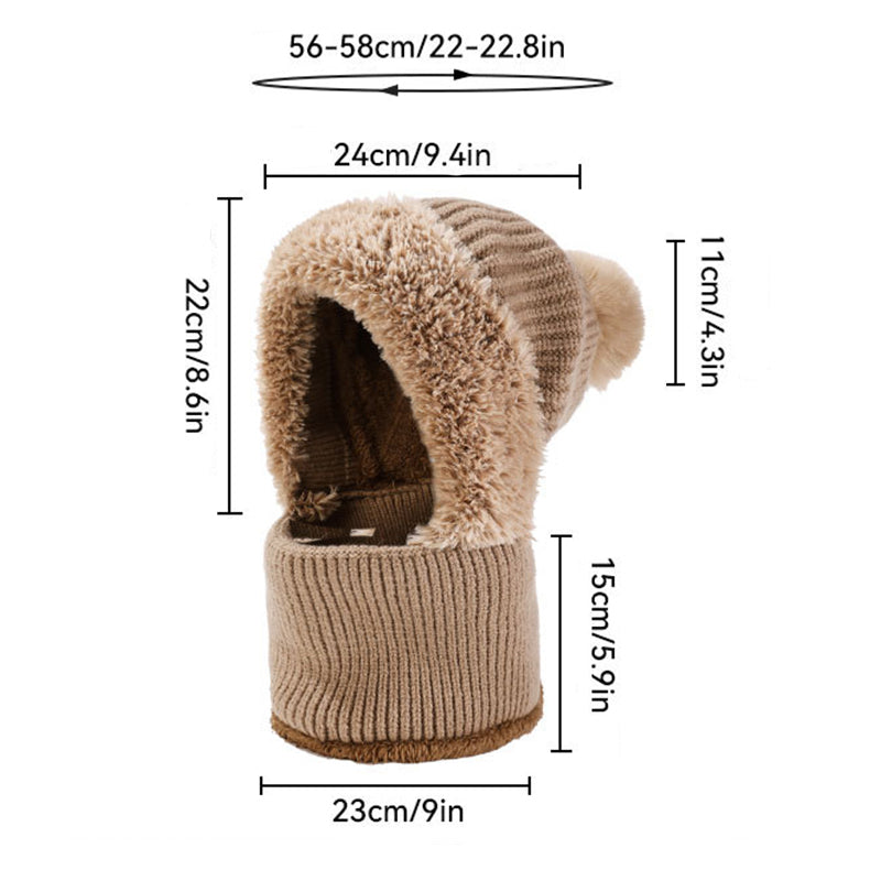3-in-1 Fleece-Lined Mask Scarf Hat
