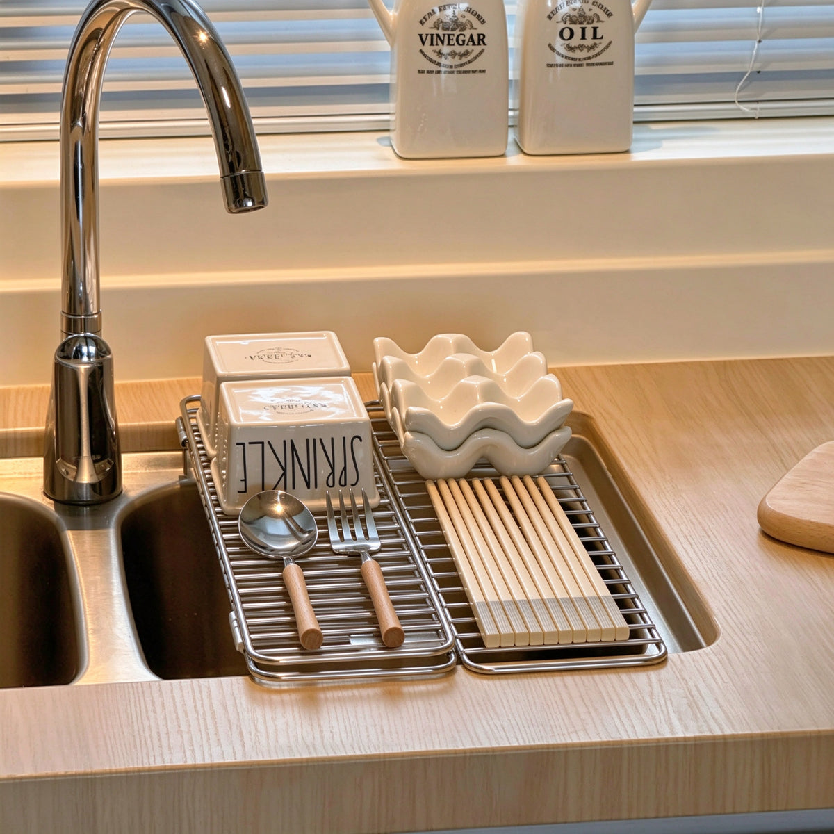 Tri-Fold Draining Rack