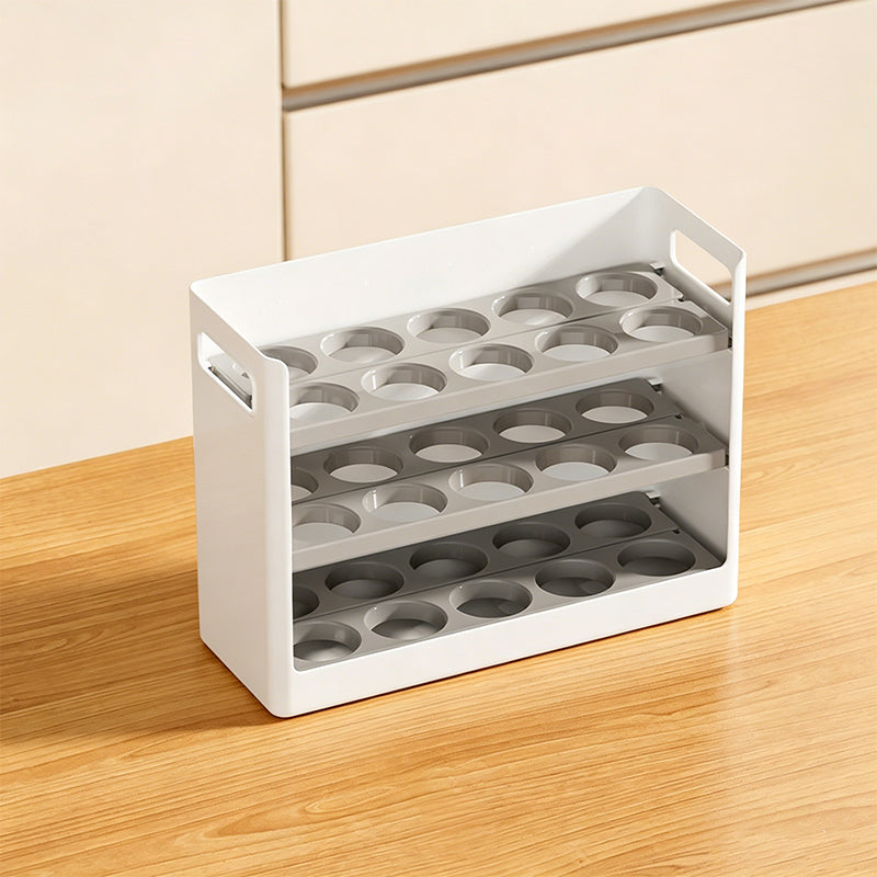 Multi-Layer Foldable Refrigerator Door Egg Organizer