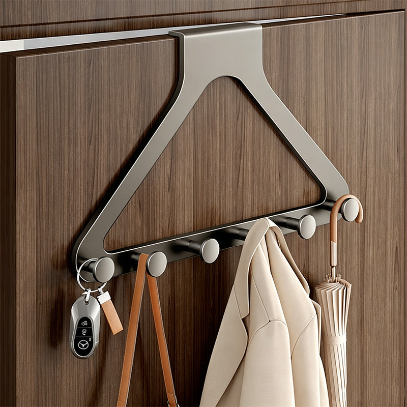 No-Drill Carbon Steel Over-the-Door Hook Rack