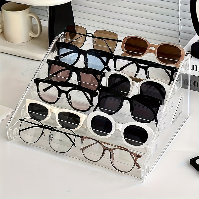 Large Capacity Acrylic Tiered Eyeglass Storage Rack