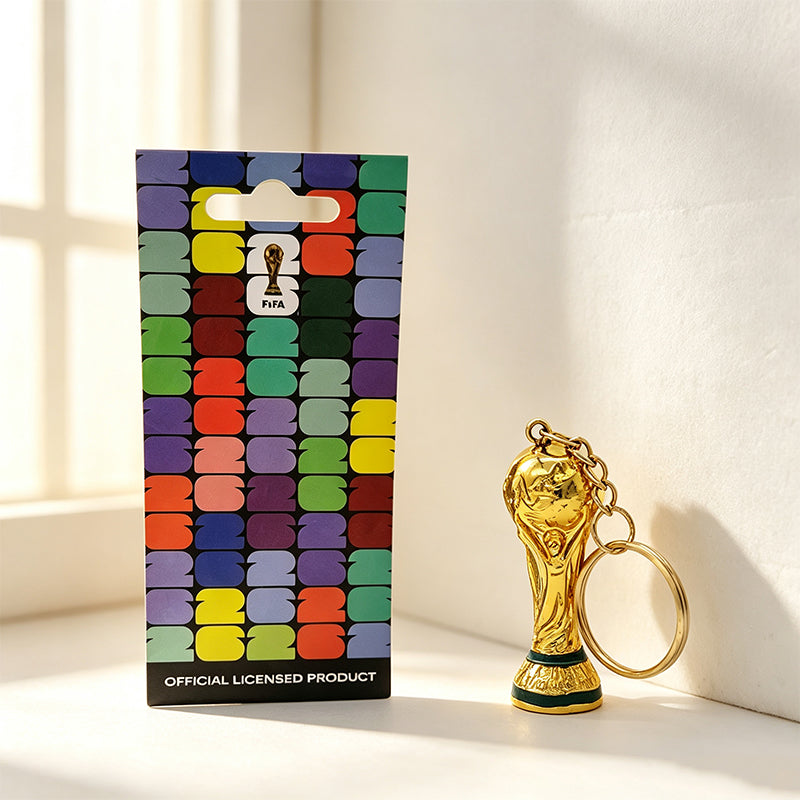 Mini Gold Trophy Keychain for Soccer Fans