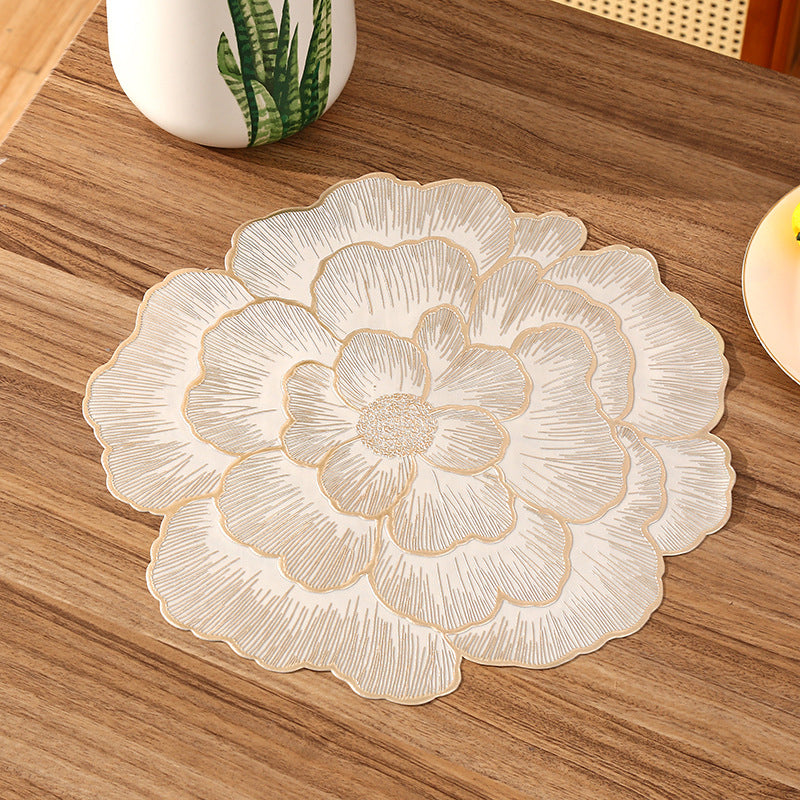Realistic Flower Placemat – Waterproof & Heat-Resistant Table Mat